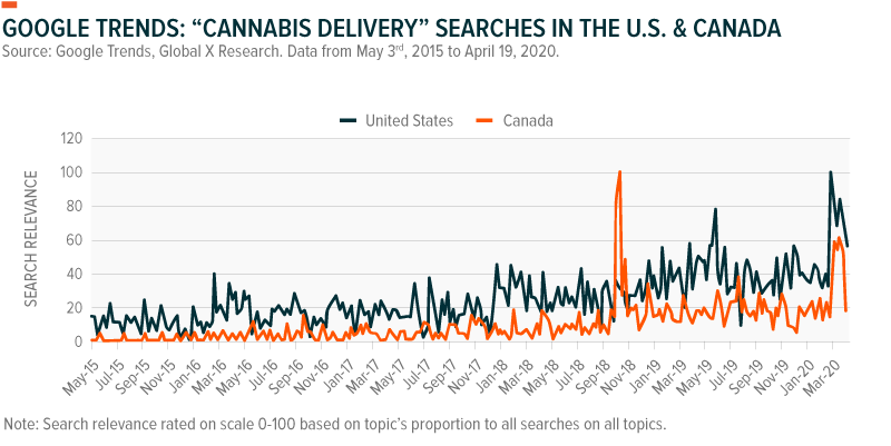 Cannabis Delivery Searches on Google